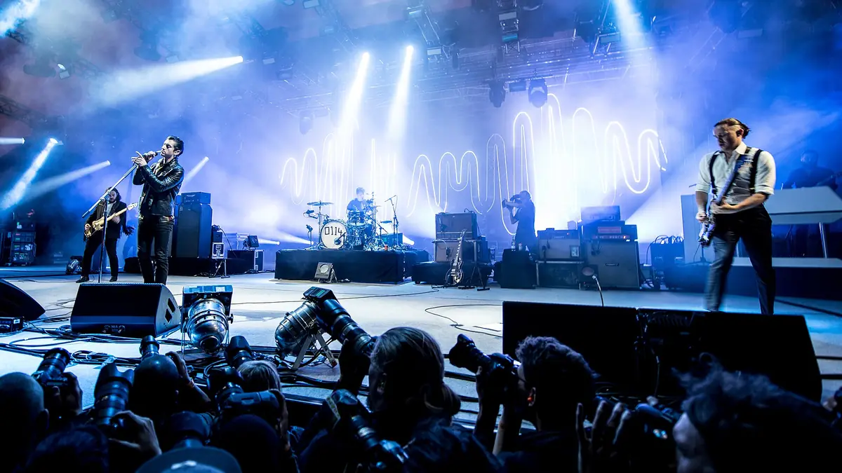 Arctic Monkeys performing on Orange Stage at Roskilde Festival 2014 in Denmark the 5th of July 2014. Photo by Bill Ebbesen